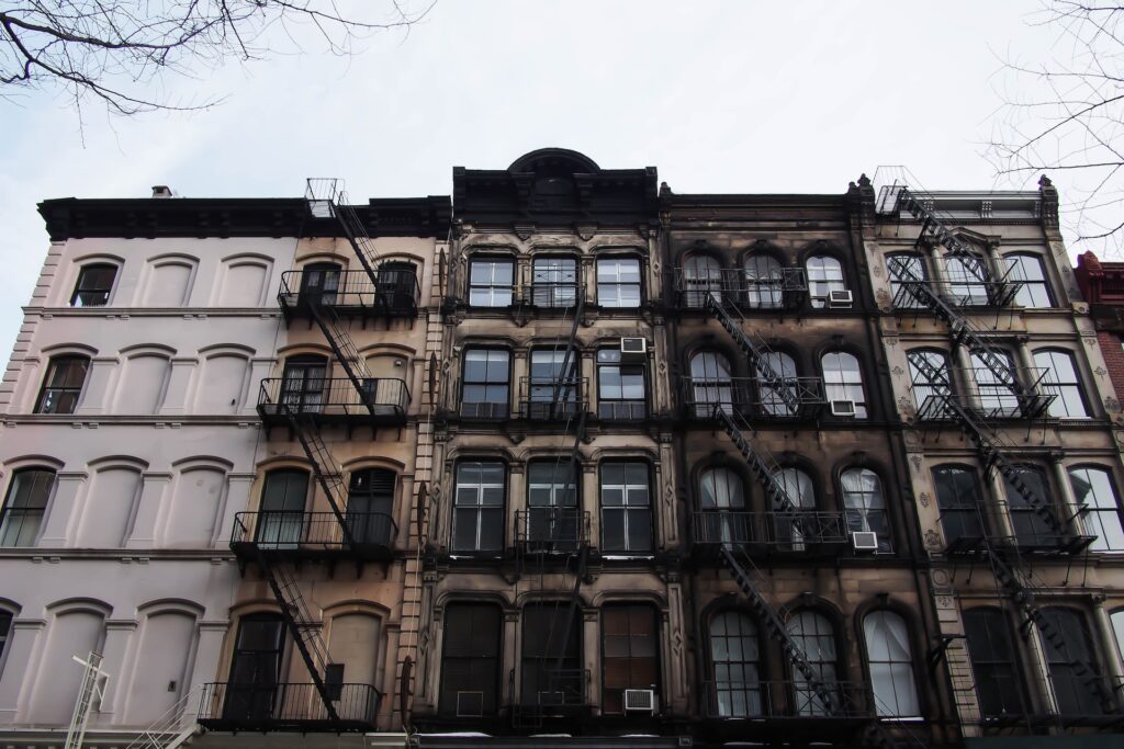 building with fire damage